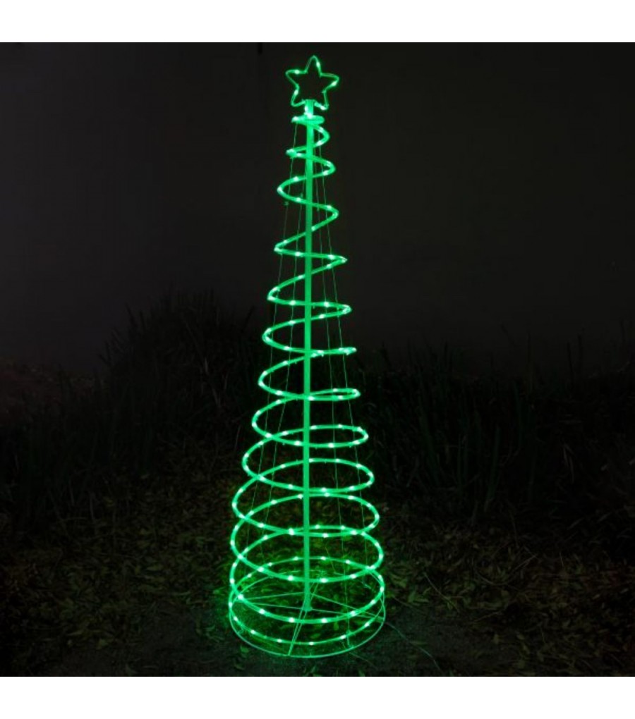 SOLAR SPIRAL ROPE LIGHT TREE 180CM